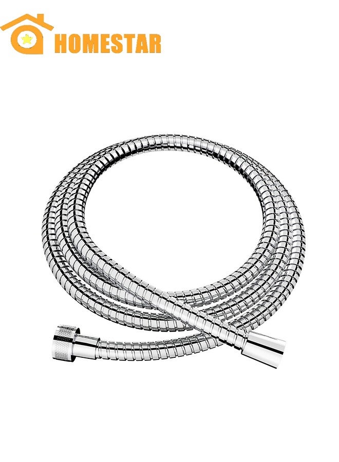 HOMESTAR Shower Hose Bidet Hose, 150 cm Stainless Steel Shower Head Hose, Bidet Hose, 360°Anti-twist Shower Pipe, Silver - Image 1